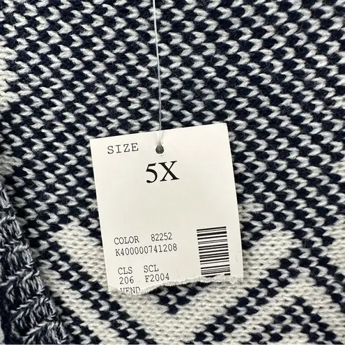 NWT Catherines Sleeveless Knit Open Front Sweater Vest Duster Blue Zig Zag 5X - Image 7