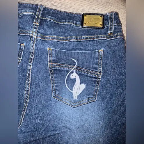 Baby Phat Blue Jeans with White Embroidery
