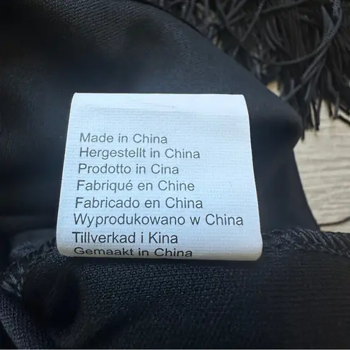 BABEYOND Flapper Dress XL Long Fringe Showgirl Dress Roaring 20s Sequins Beaded Black