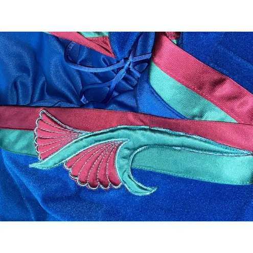 Vanity Fair VTG 80s Burgundy Teal Velvet Housecoat Long Robe Women’s Sz L USA