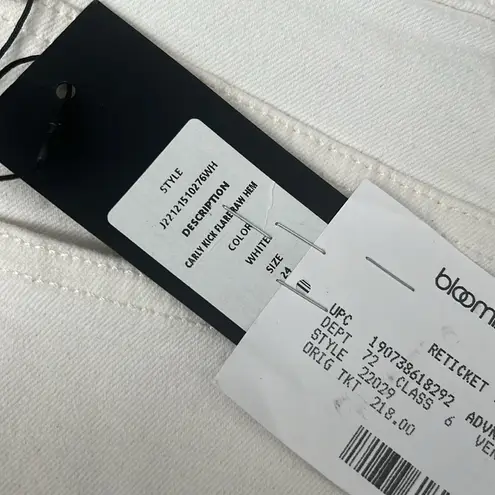 Veronica Beard Jean Carly Raw Hem Kick Flare Jeans White Size 24 New w/Tag $218