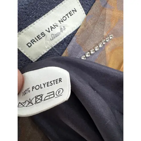 Dries Van Noten Sheer Floral Embellished Wrap Midi Skirt size 44 US 12