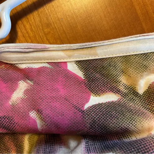 The Territory Ahead NWOT Floral Long Sleeve Henley Top MediumCream and Burgundy