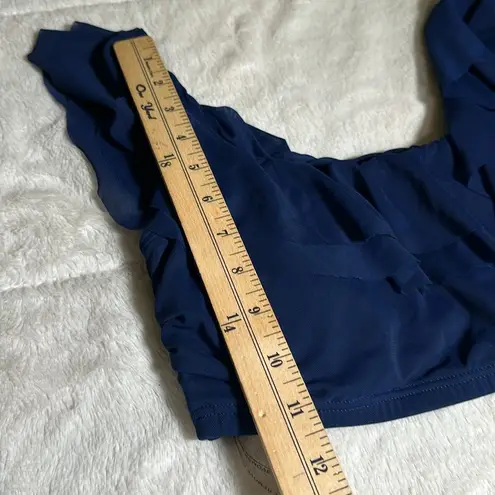 Carmen Marc Valvo Women's Mesh Ruffle Midnight Blue Bikini Top size XS NEW