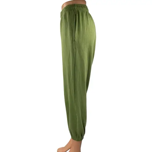 We Wore What Women's Green High Waisted Cropped Tapered Jogger Sweat Pants Size S