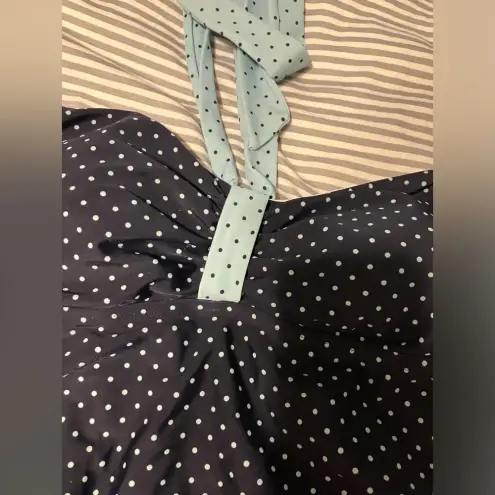 Motherhood Maternity Tankini Medium Blue Polka Dots