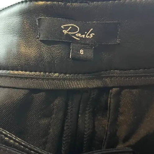 Rails Women's 4/6 Jo Faux Vegan Leather High Waisted Ankle Crop Pleated Pants