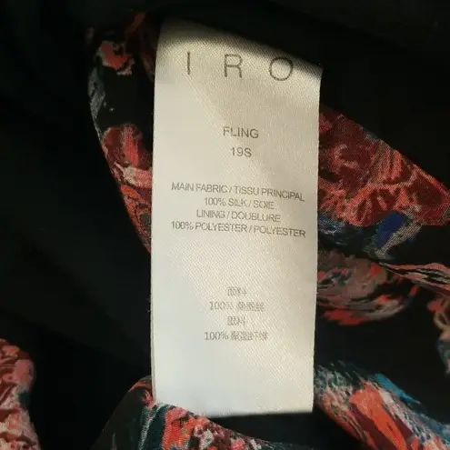 IRO ππ Floral Fling Sheath Dress ~ 100% Silk Print 38 Ruched Draped Long Sleeve