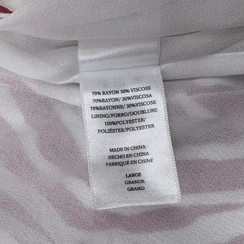 Rails Frida Rust Zebra Midi Dress Sleeveless Ruffle Front Tie Waist Women’s L - Image 15