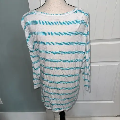 Westbound  white/blue striped tunic top size large