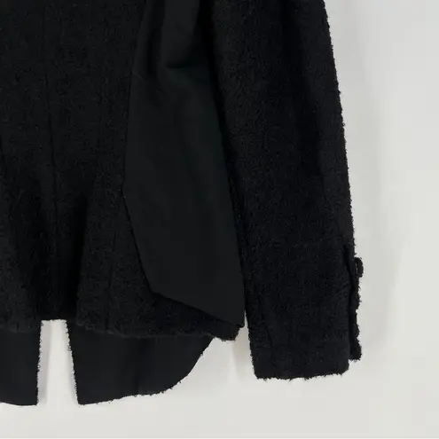 Elm Design Black Boucle Baby Alpaca Wool Sophisticated Blazer Stand Up Collar Size undefined