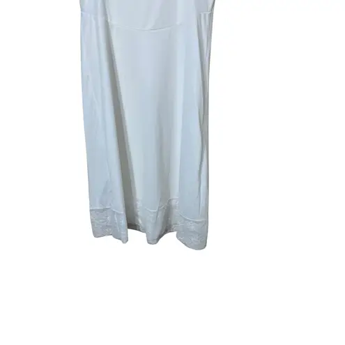 Vanity Fair White Lace Trim Slip Dress Adjustable Straps Lingerie Intimates