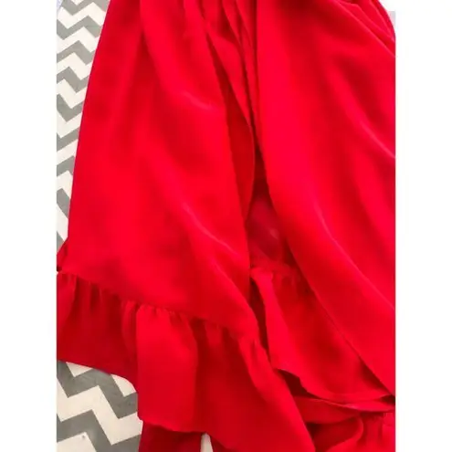 APT.9 Red Babydoll Lingerie – Size M – Sheer Lace Embroidered Cups & Ruffle Hem Size M