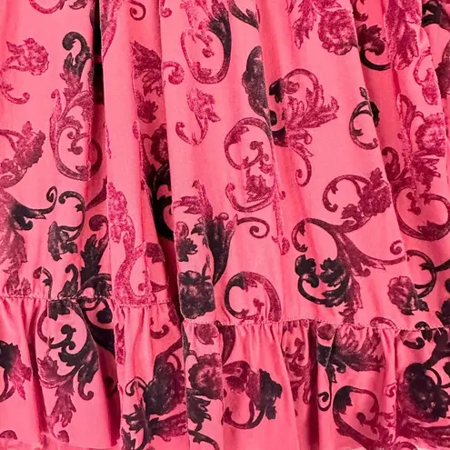 Calessa Velvet Mesh Long Sleeve Blouse Size XL NWT Crimson Crochet Flare Sleeve Red