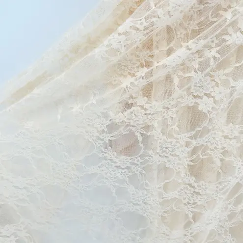 Womens Sheer Lace Off Shoulder Maternity Pregnancy Photoshoot Maxi Dress Size M Tan Size M