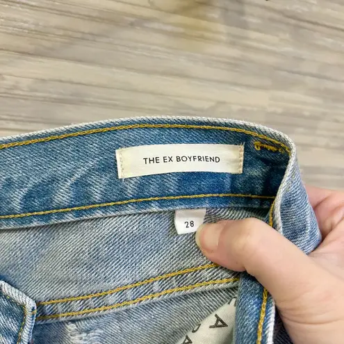 Aritzia Denim Forum Light Wash The Ex Boyfriend Straight Leg Jeans Size 28 Blue
