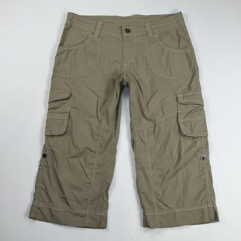 Kuhl Resistor Air Roll-Up Short Adjustable Cargo Crop Pant/Bermuda Tan Size 6