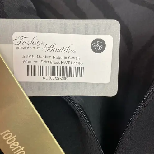 Roberto Cavalli Black Wool Midi High Waisted Pencil Skirt Size 44/8 $1015 Career