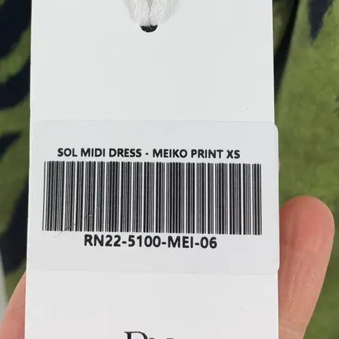 RUNAWAY THE LABEL NWT Lace Up Back Sol Midi Slip Dress Meiko Print Size XS