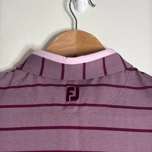 FootJoy Cap Sleeve Birdseye Stripe Jacquard Polo/Golf Shirt size S Purple