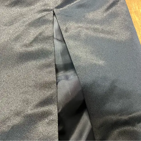 Calvin Klein Y2K Black Strapless Evening Gown Rosette Slit Red Carpet Dress 6