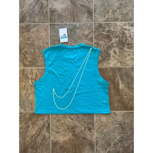 Nike  Club Sleeveless Crop Logo Tee Dusty Cactus Size Medium