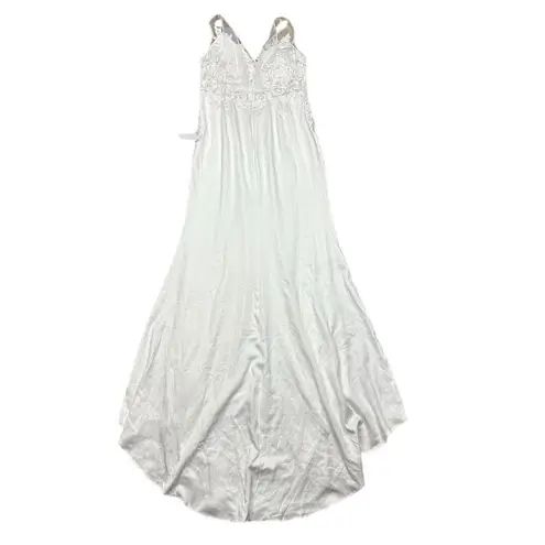 NWT Lulus Precious Promise White Satin Embroidered Lace Mermaid Maxi Dress XL