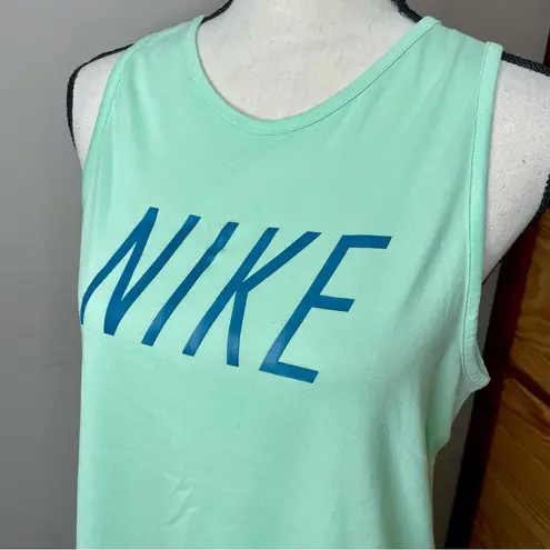 Nike Dri-Fit Green Blue Sleeveless Activewear Workout Muscle Tank Top Medium