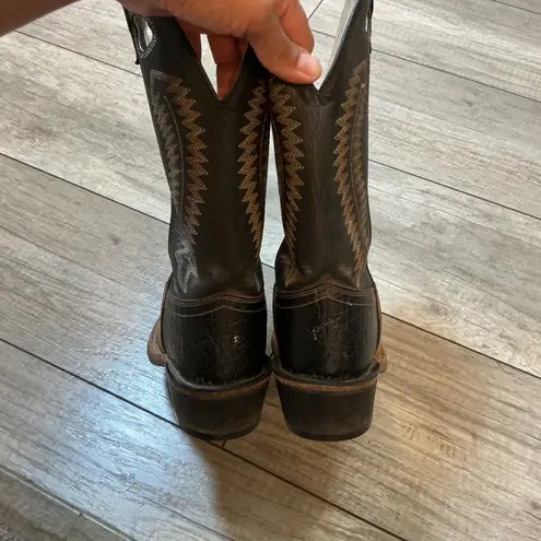 Old West BSY1863 Women's Black & Tan Leather Western Cowboy Boots