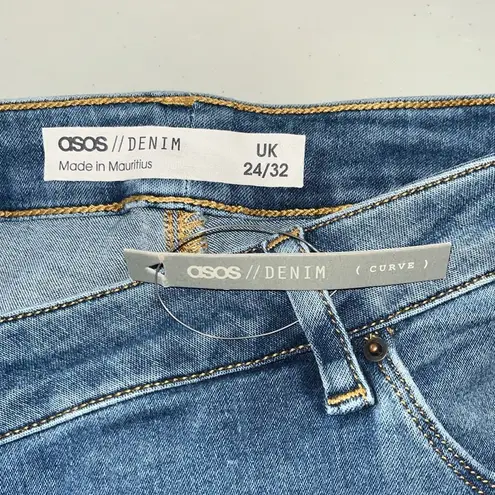 ASOS Curve Denim NWT Size 20 (UK 24/32) Blue Denim Distressed Skinny Jeans