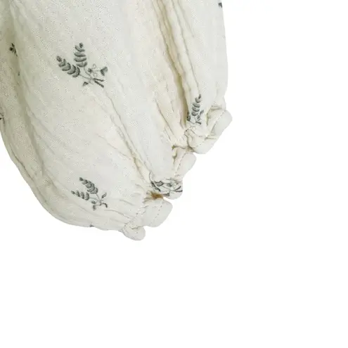 Worth Collective Avery Tiered Cotton Midi Dress in Soy/Sage Foliage Size M Green Size M