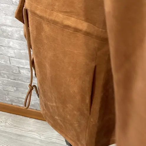 Thread & Supply Camel Faux Soft Suede Drape Jacket Tan Size M