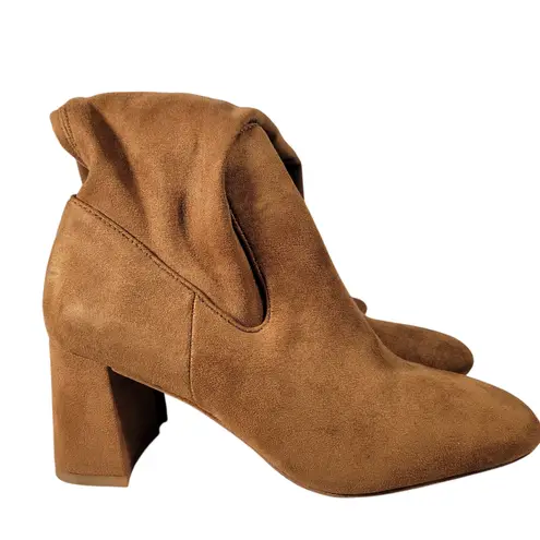 Nordstrom  Rack‎ Cognac Nalla Microfiber Square Toe Block Heel Boots 5 - Image 11