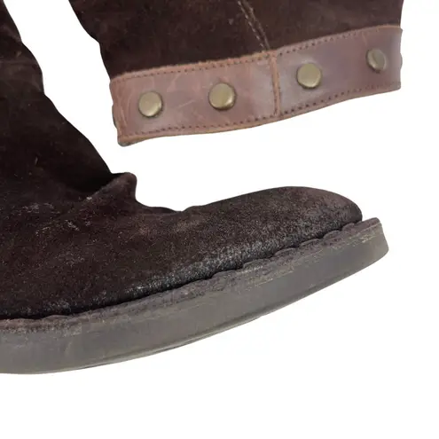 Fly London Duke Ankle Boot Suede Brown Women's Size 39 US 8-8.5 Art to Wear