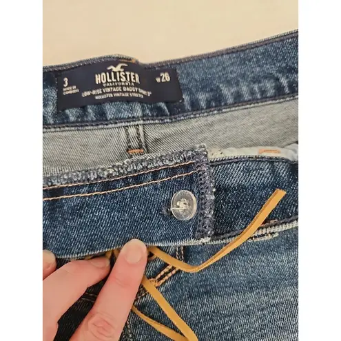 Hollister  Vintage Baggy Shorts Women's Size 26 Blue Low rise Distressed Cut Off