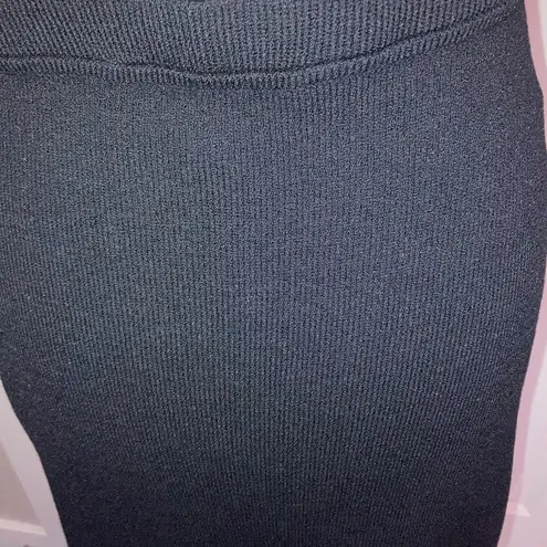 St. John Sport Black Santana Knit Belted Midi Skirt Sz 10 $140