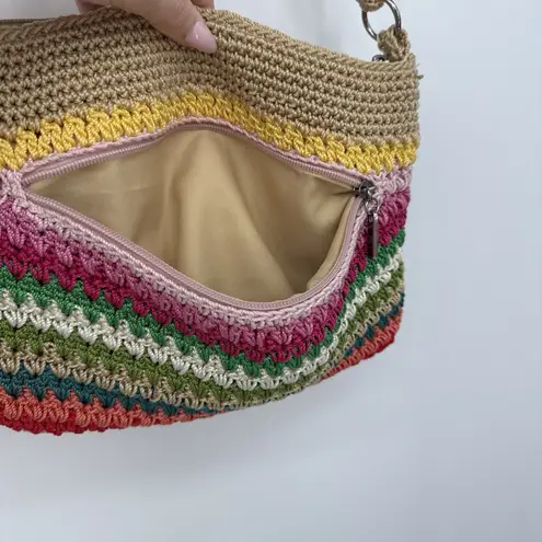 The Sak Rainbow Crochet Knit Shoulder Bag Festival Boho Small Purse