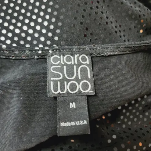 Clara Sun Woo Black Shimmer Knot Side Dress Size Medium