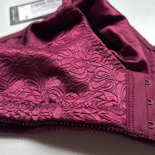 Bali Double Support Lace Wireless Bra Size 40B Lacy Purple Maroon Purple