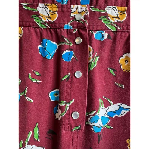 Warm NY Rosie Burgundy Floral Boiler Suit size S Red