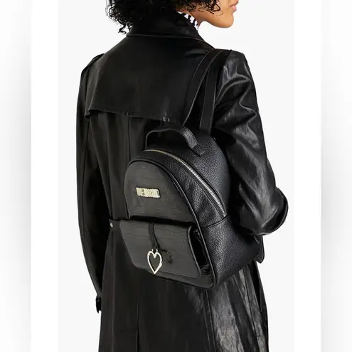 Love moschino NEW Backpack Black Faux Leather Croc-Effect Bag