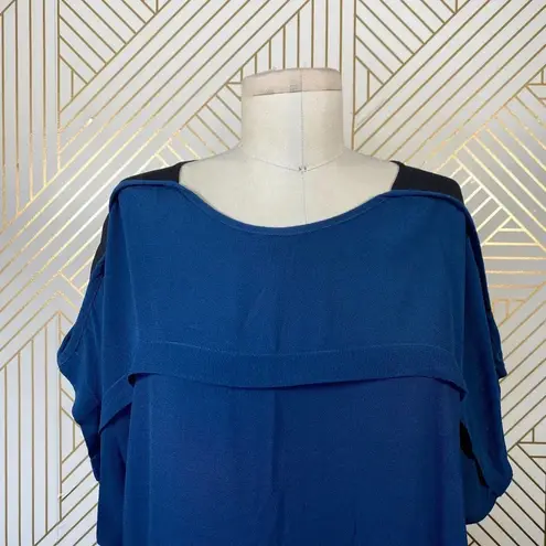 See By Chloe Blue Color Block Dolman Sleeve Dress