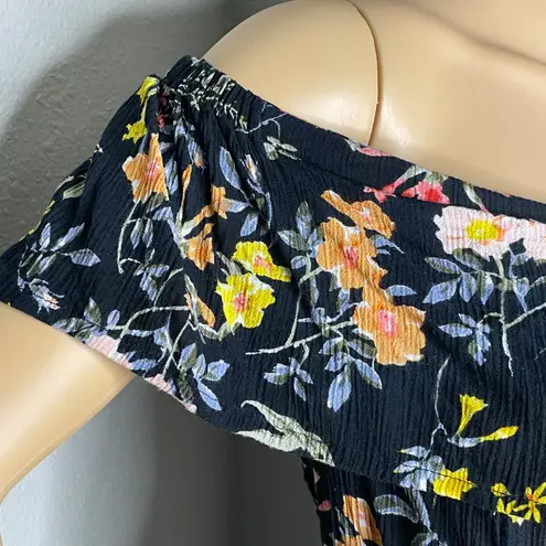 Patrons of Peace Off Shoulder Floral Mini Dress Elastic Waist Size Small