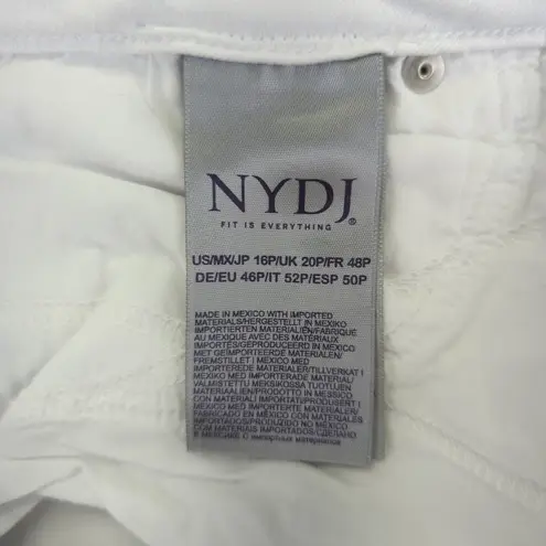 NYDJ Marilyn Straight White Denim Jeans Women's 16P Petite Lift Tuck Technology