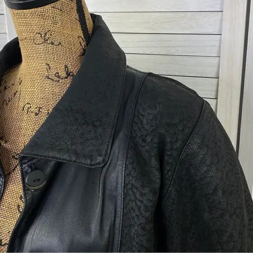 Pelle Vintage Leather Suede Coat Overcoat Black Large Black