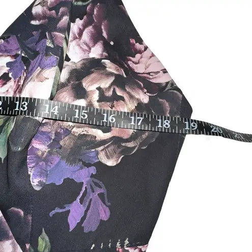 Fame and Partners NWT Floral Print Fit and Flare Black Purple Mini Dress US 12