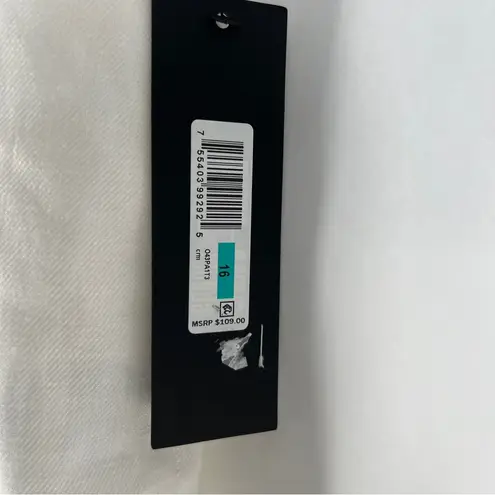 Donna Karan New York White Linen Blend High Rise Wide Leg Trouser NWT Size 16