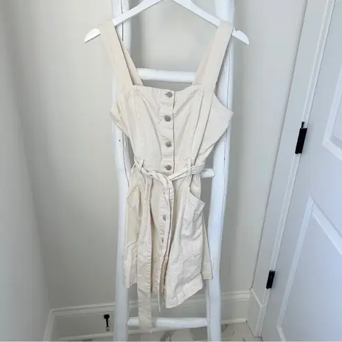 Habitual Cream Denim Sleeveless Buttoned Sundress Size Small