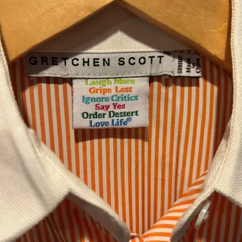 Gretchen Scott Pique All Day Pinstripe Button Down Blouse