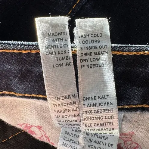 True Religion  SZ 27 Skinny Jeans Low-Rise Embroidered Pockets Zip-Fly Dark Wash